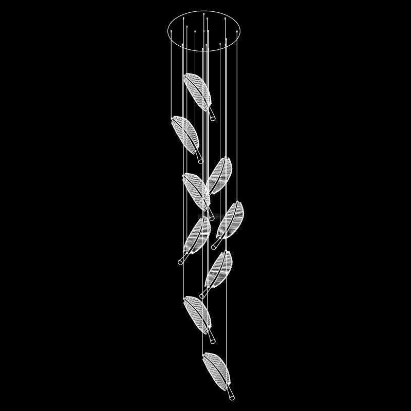 Leaf LED Chandelier ∅ 15.7″-Sylvia Space