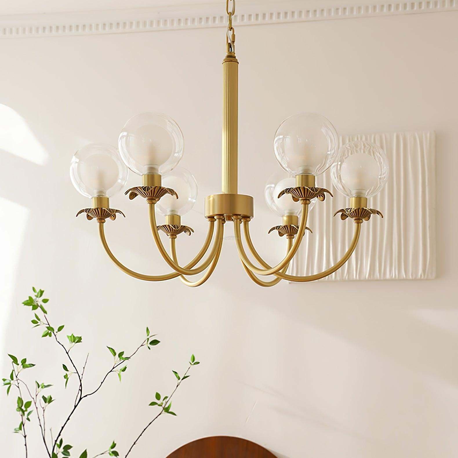 Aureate Radiance Glass Chandelier with 6/8 heads-Sylvia Space