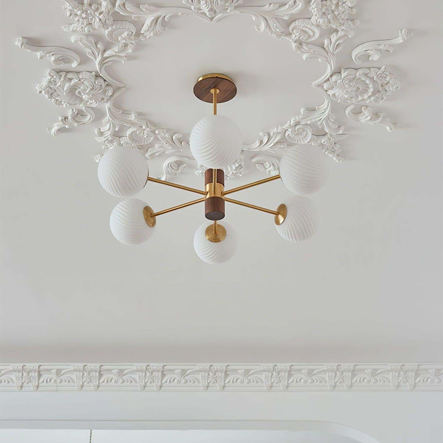 Ribbed Babble Glass Chandelier with 6/9 heads-Sylvia Space