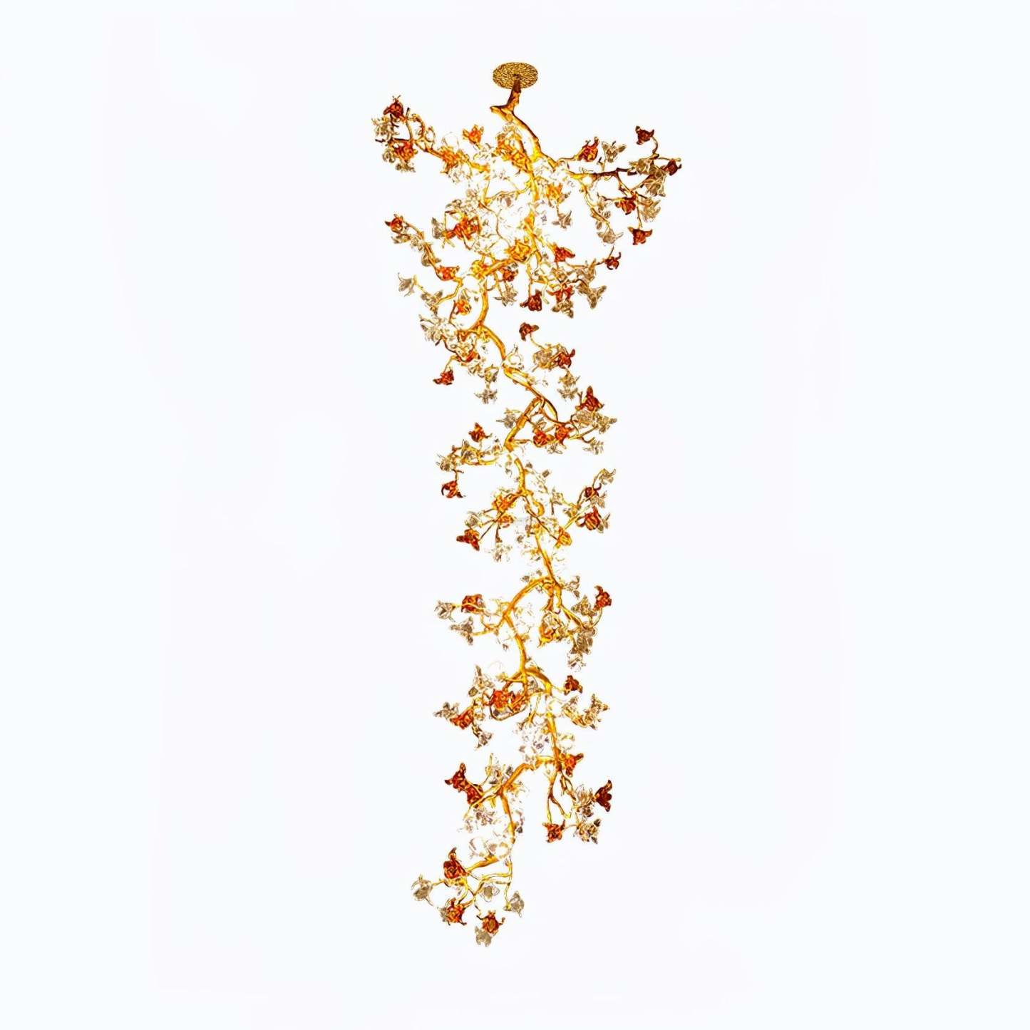 Brass Maple Long Branch Chandelier-Sylvia Space