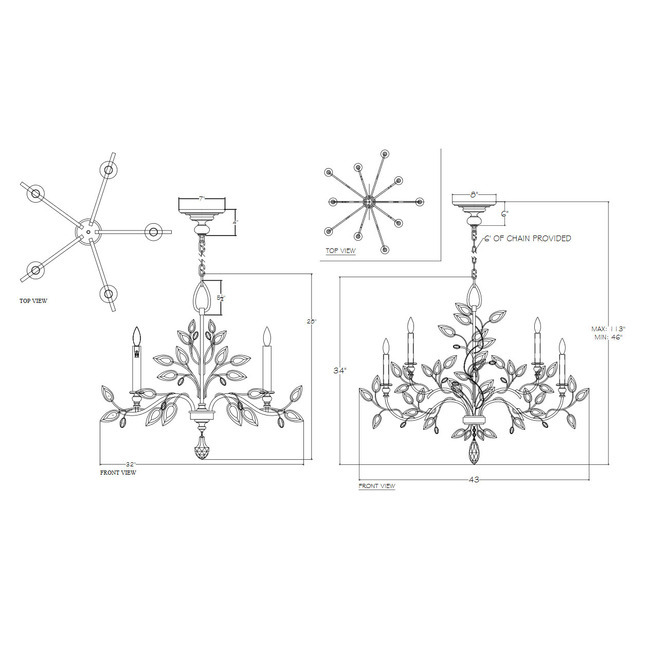 Crystal Laurel Chandelier