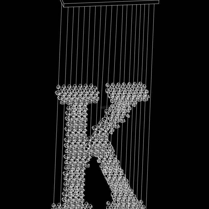 Charcoal Letter Chandeliers K-Sylvia Space