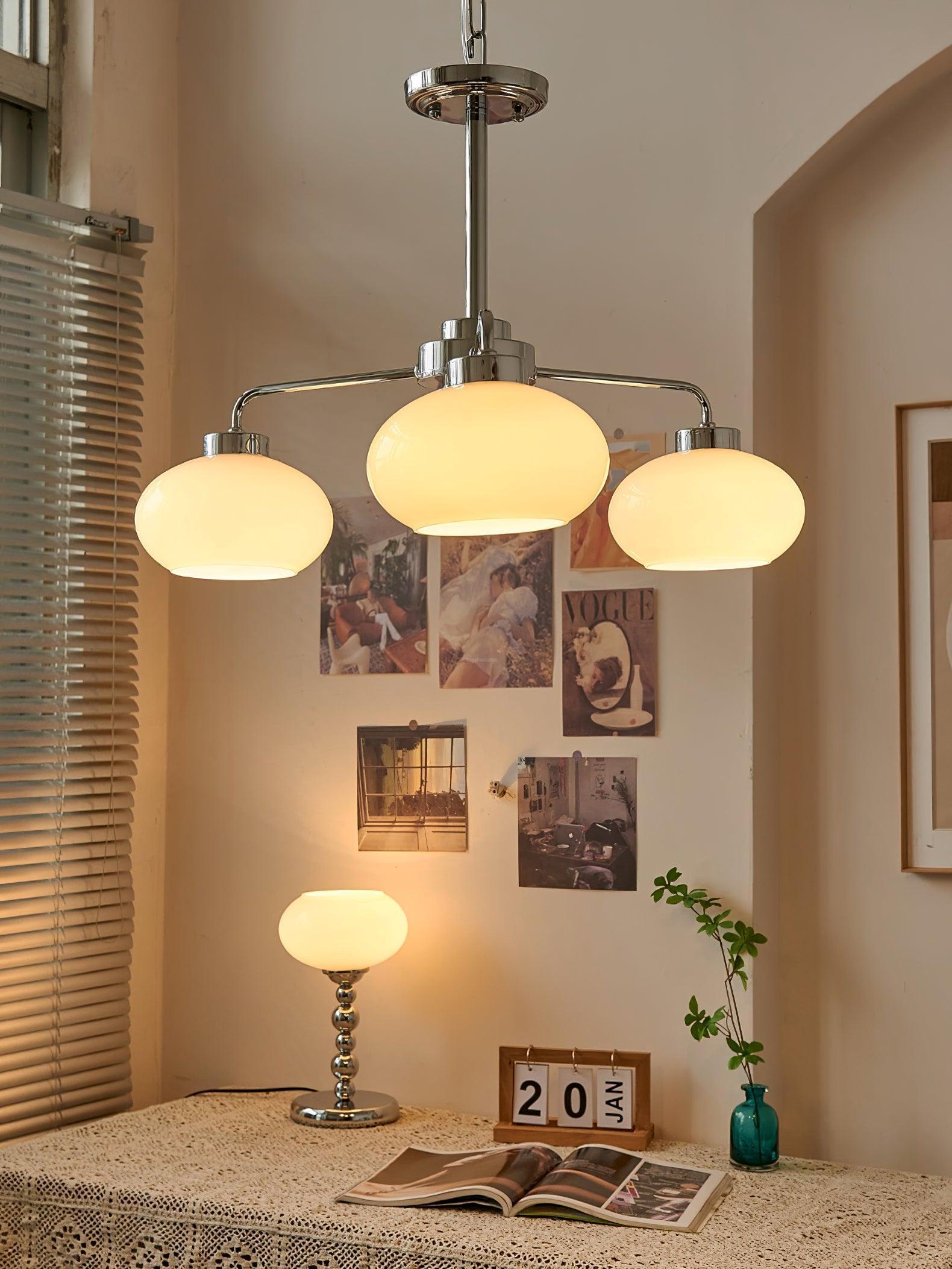 Oval Persimmon Chandelier ∅ 21.7″-Sylvia Space