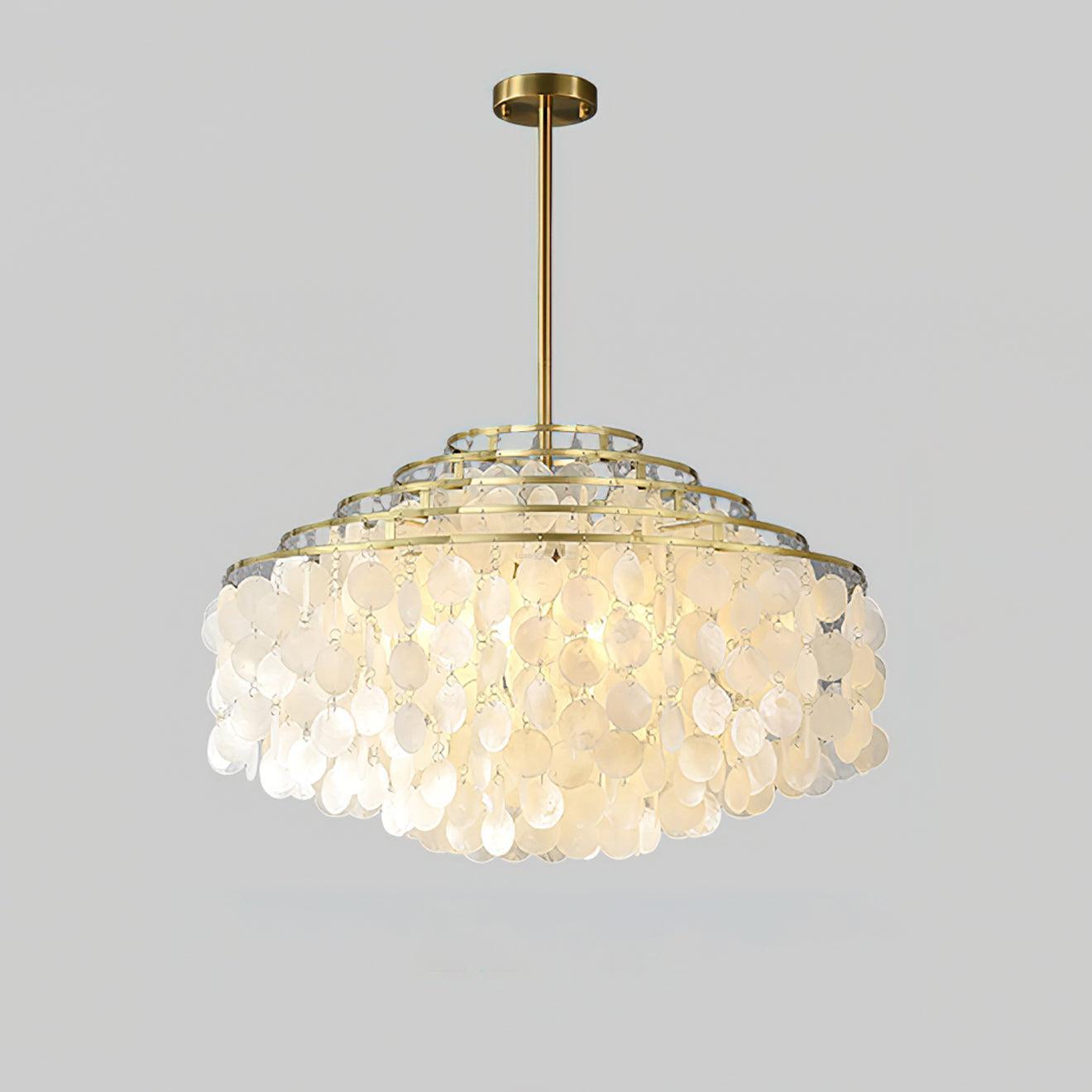 Round Shell Chandelier B with 2/3/4/5 layer-Sylvia Space