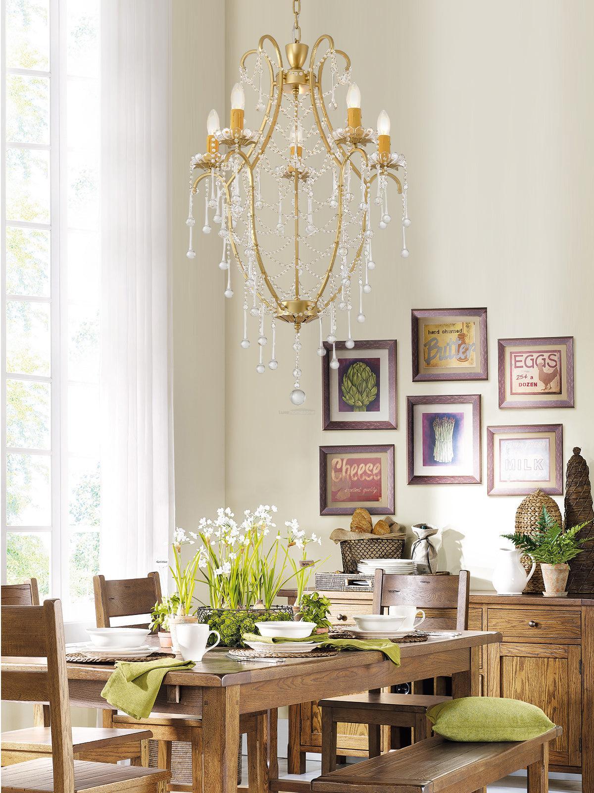 Crystal Birdcage Chandelier Φ 21.7″-Sylvia Space