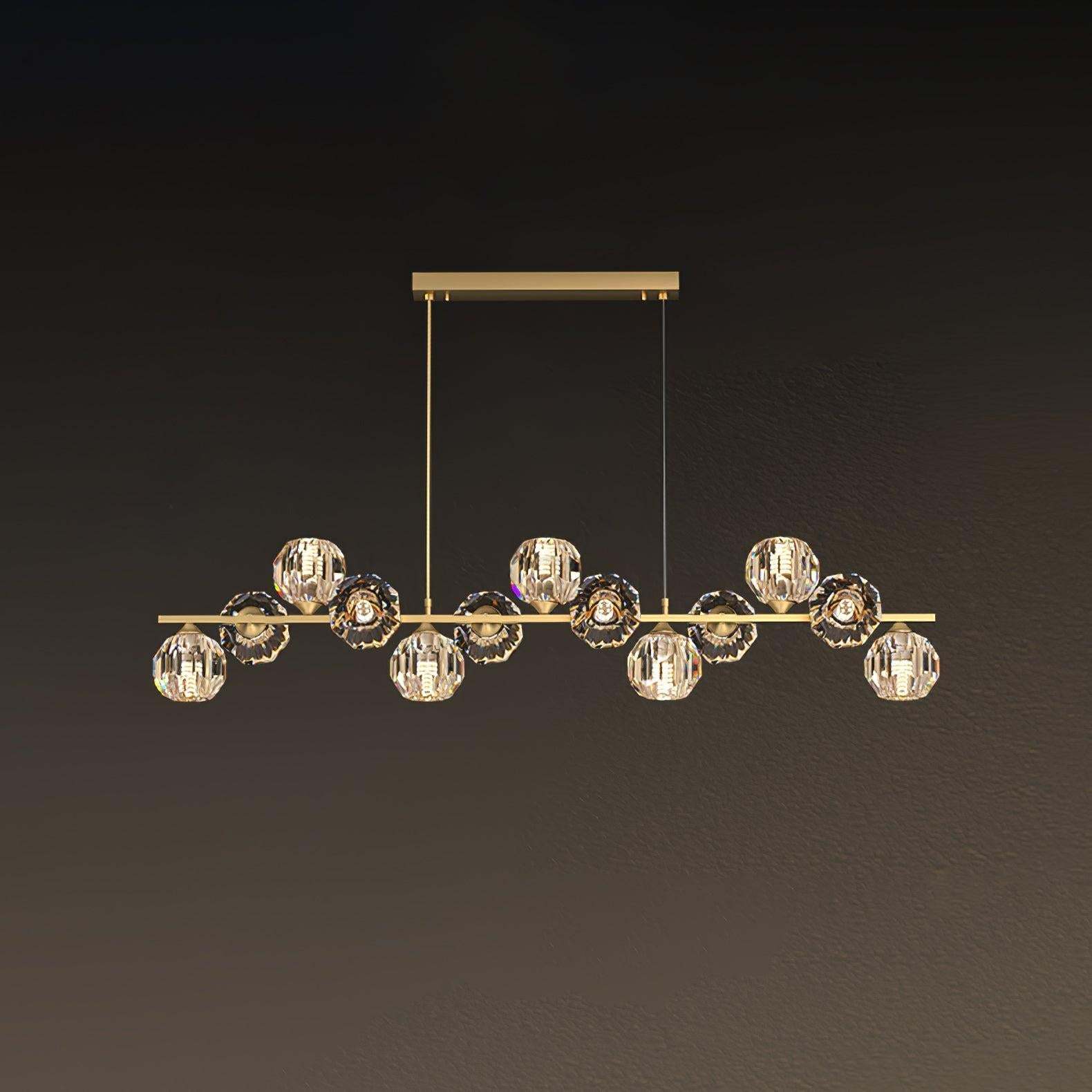 Crystal Glass Ball Chandelier with 7/9/11/13/15/17 heads-Sylvia Space