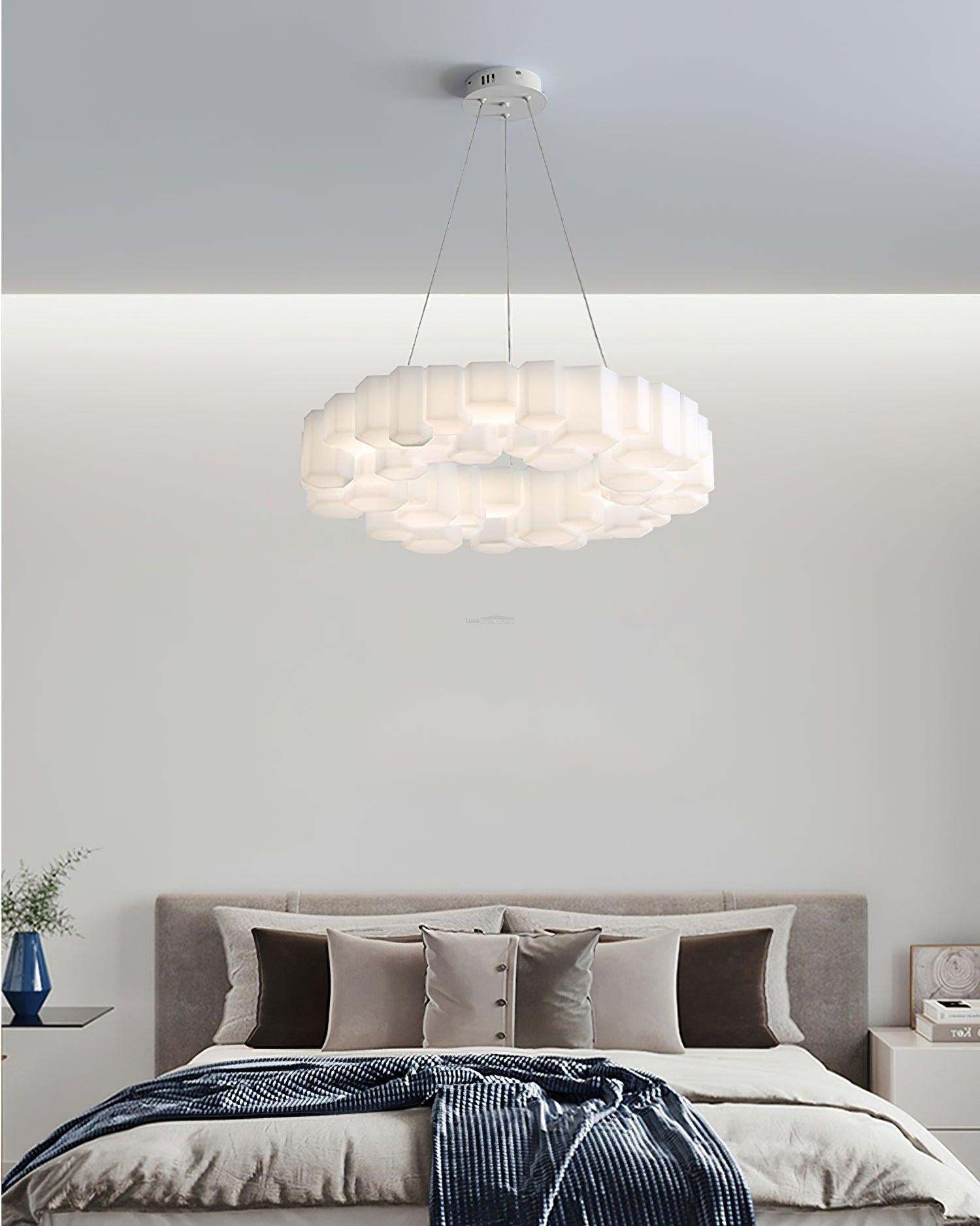 Honeycomb Chandelier ∅ 26.7″-Sylvia Space