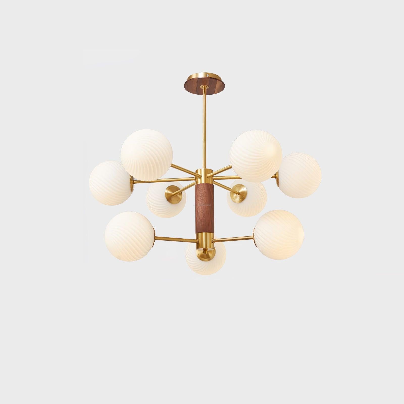 Ribbed Babble Glass Chandelier with 6/9 heads-Sylvia Space