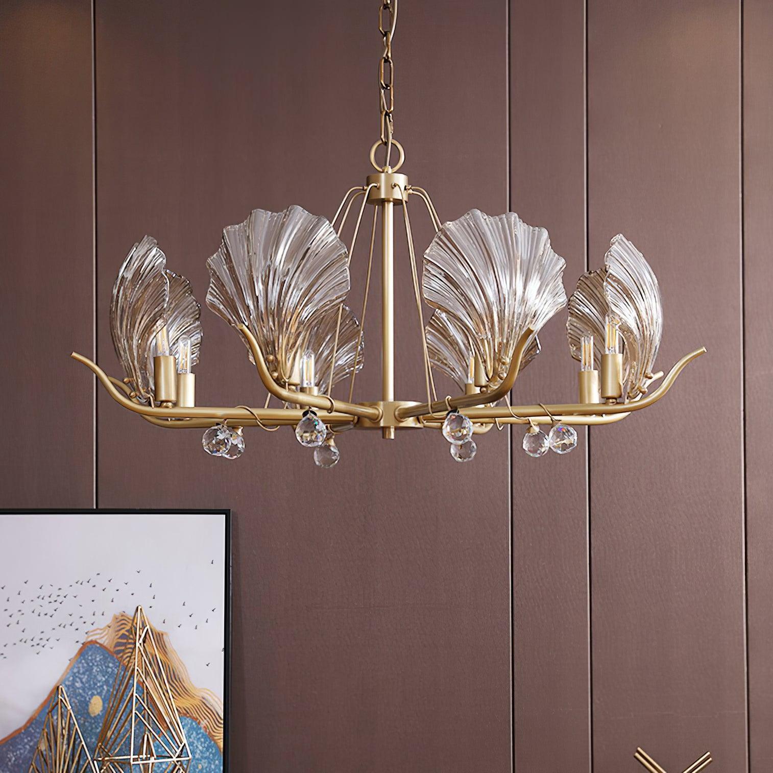 Shell Crystal Chandelier with 3/6/8 heads-Sylvia Space