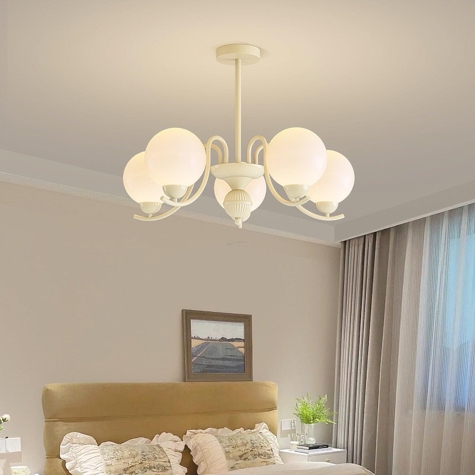 Vanilla Ball Chandelier with 3/5/6/8 heads-Sylvia Space
