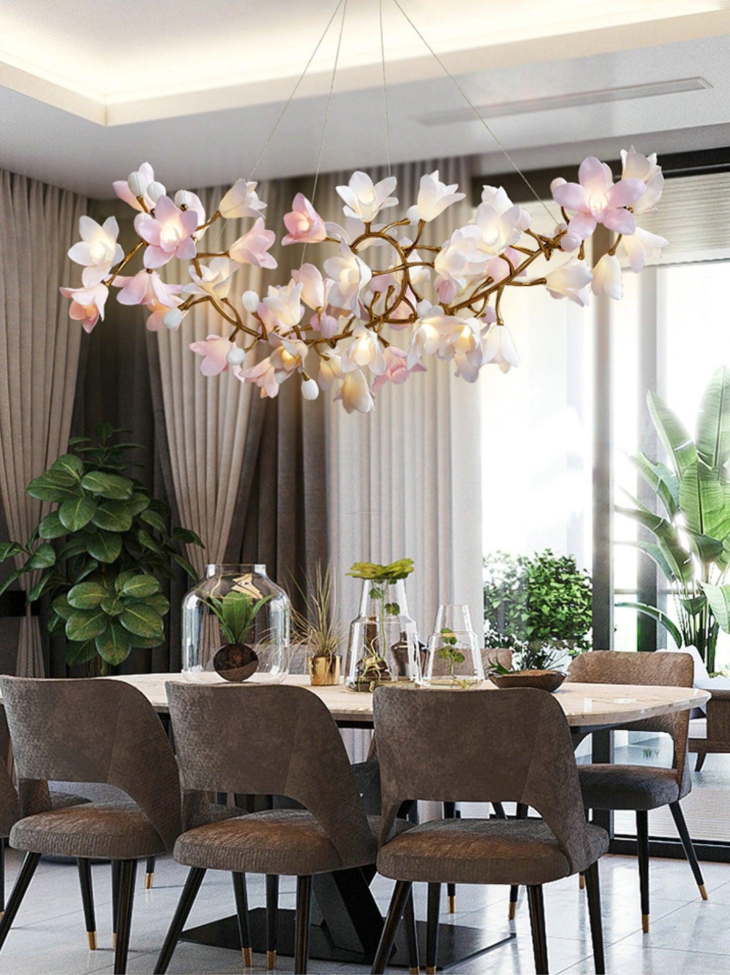Circular Flower Blossom Chandelier-Sylvia Space