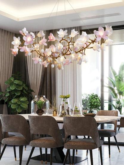 Circular Flower Blossom Chandelier-Sylvia Space