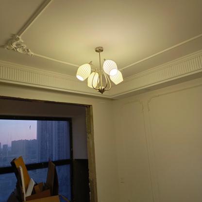 Ceramic Ribbed Chandelier with 4/6/8 heads-Sylvia Space