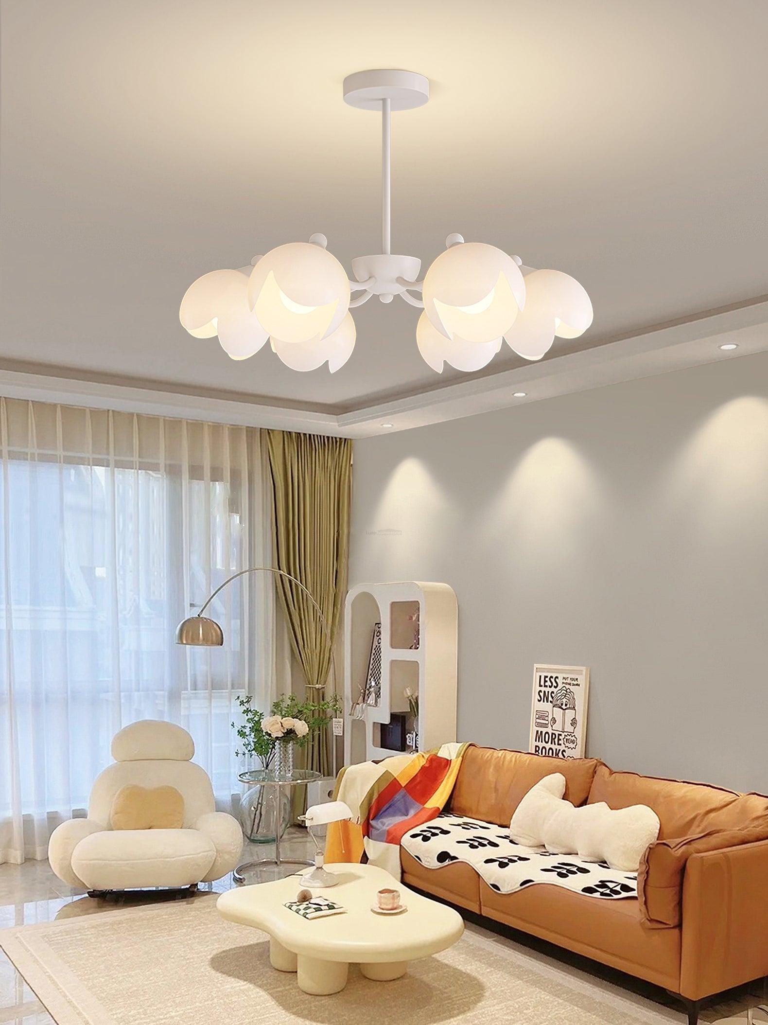 Murano Cream Chandelier with 3/5/6/8 heads-Sylvia Space