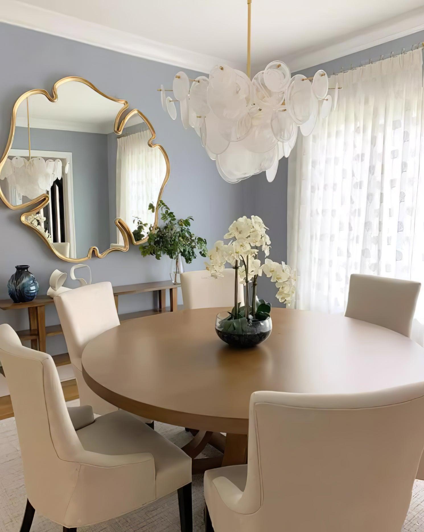 Brass Discs Cascading Round Chandelier-Sylvia Space