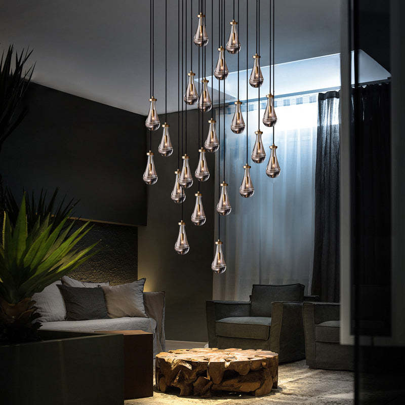 Raindrop Glass Round Chandelier 47"