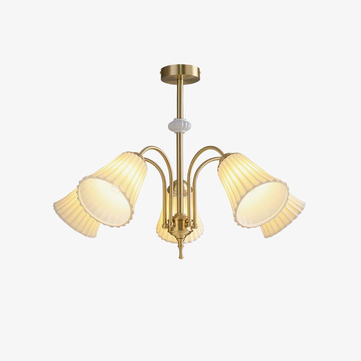 Medieval Ceramic Trumpet Chandelier with 3/5/8 lamps-Sylvia Space