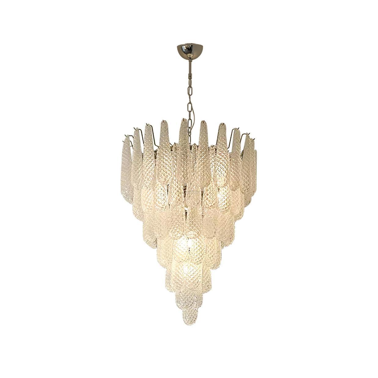 Grid Glass Style Waterfall Chandelier-Sylvia Space