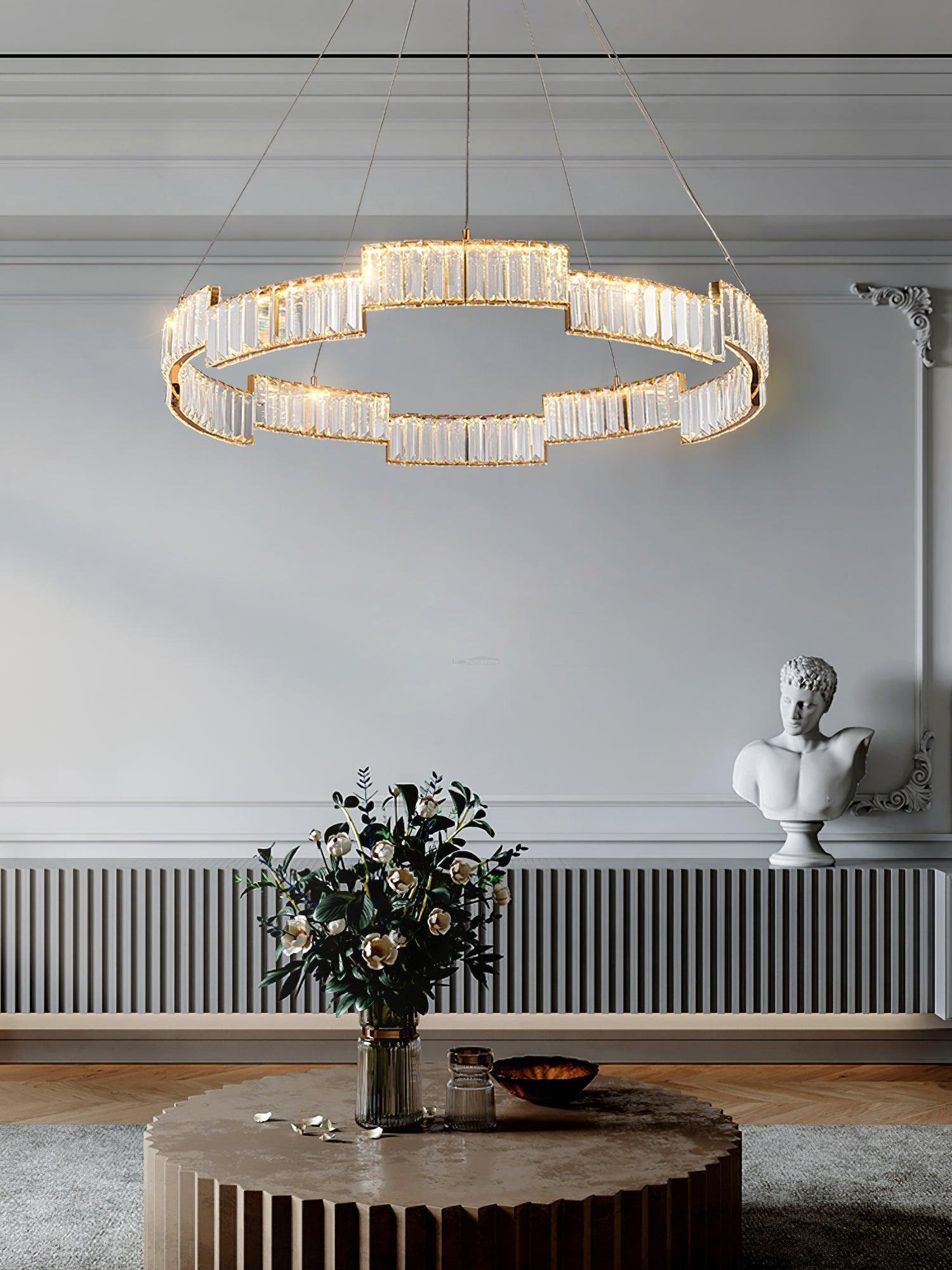 Stella Crystal Round Chandelier-Sylvia Space
