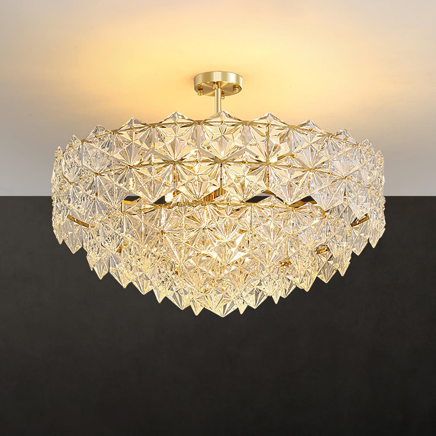Snowflake Glass Chandelier Φ 19.7″~31.5''-Sylvia Space