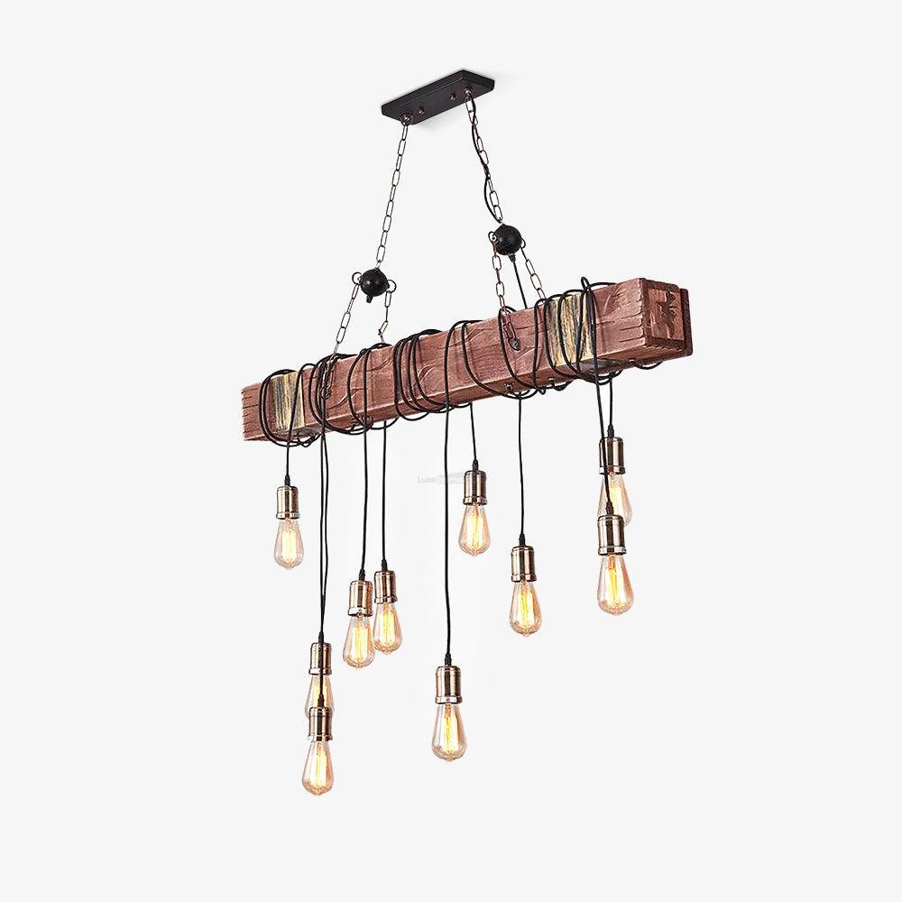 Wooden Hanging Multi Chandelier-Sylvia Space