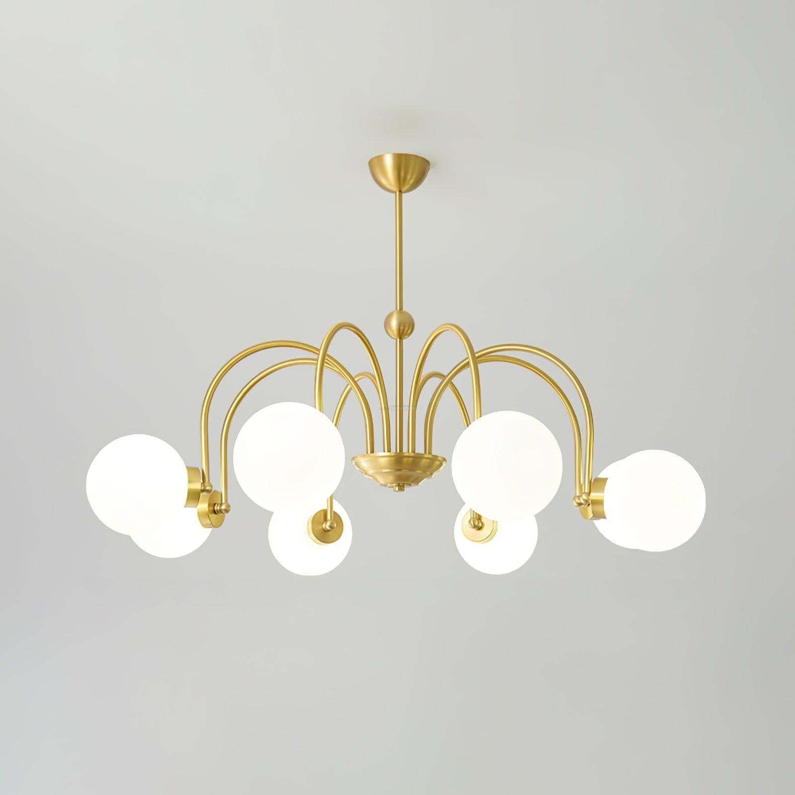Yisu Brass Chandelier with 3/6/8 heads-Sylvia Space