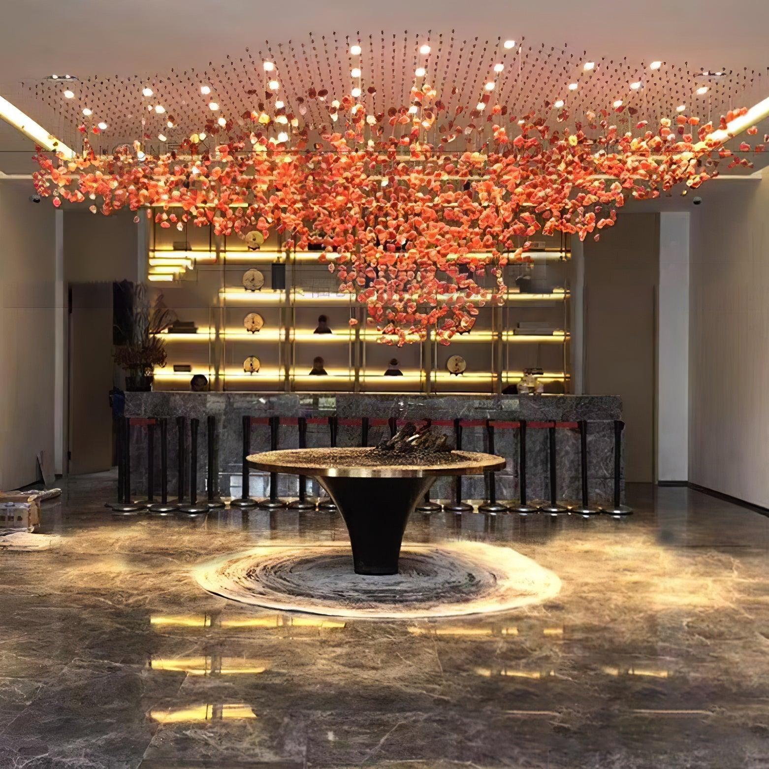 Multicolor Crystal Stone Round/Long canopy Chandelier-Sylvia Space