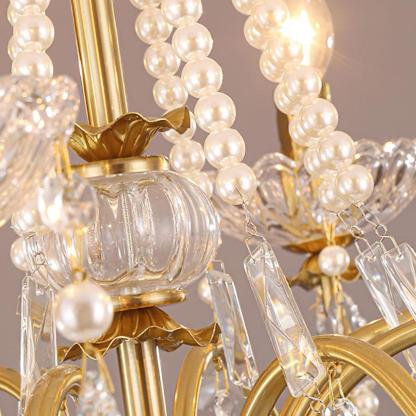 Crystal Pearl Candle Chandelier-Sylvia Space