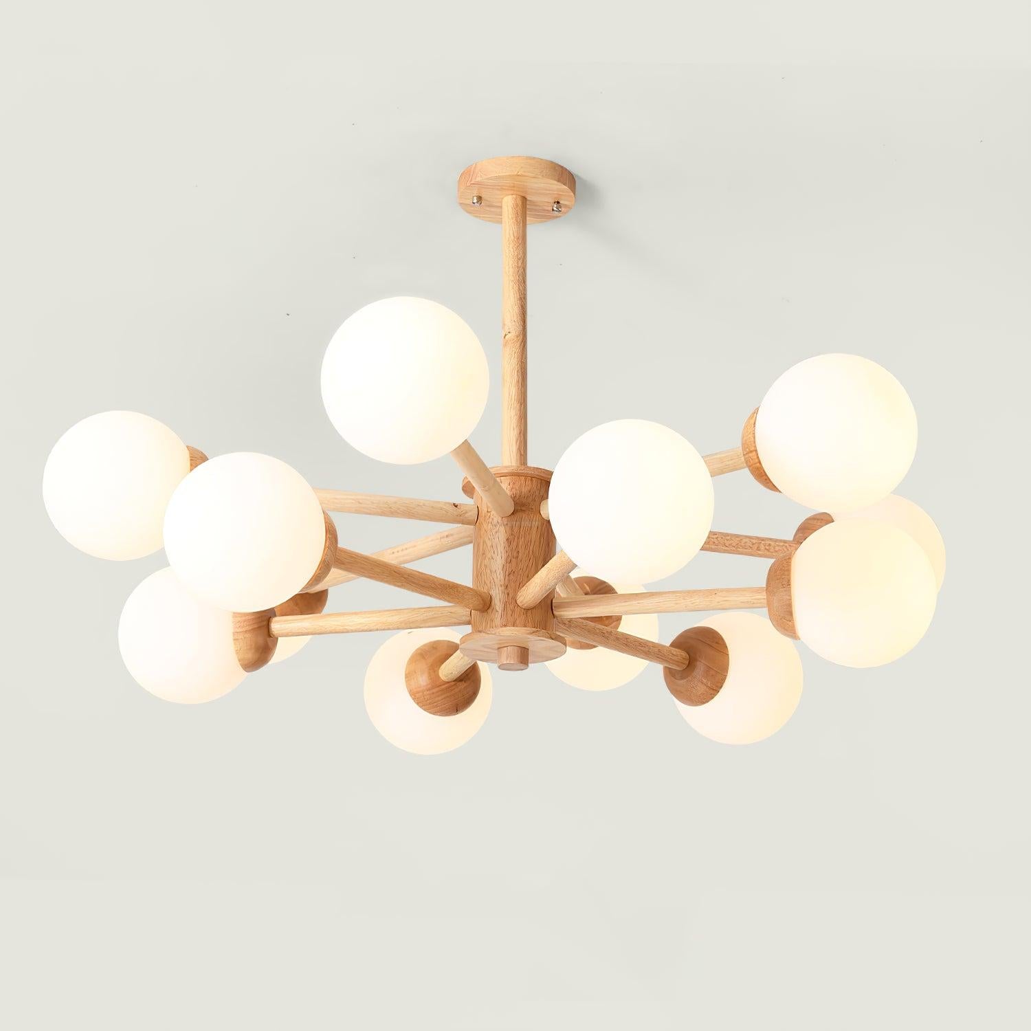 Kozan Wooden Chandelier with 6/8/10/12 heads-Sylvia Space