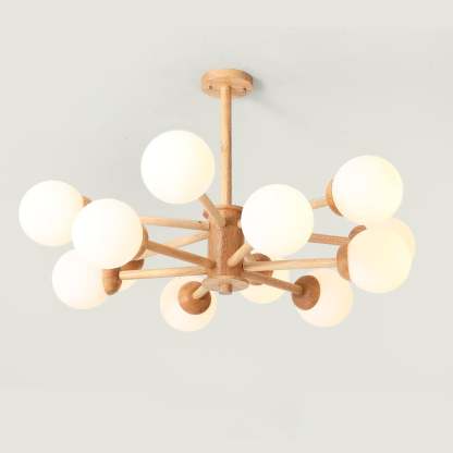 Kozan Wooden Chandelier with 6/8/10/12 heads-Sylvia Space