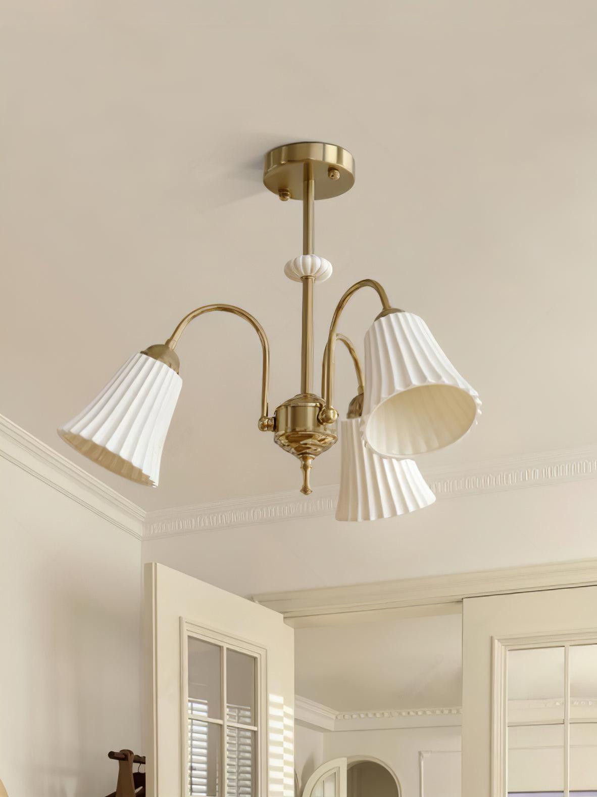 Medieval Ceramic Trumpet Chandelier with 3/5/8 lamps-Sylvia Space