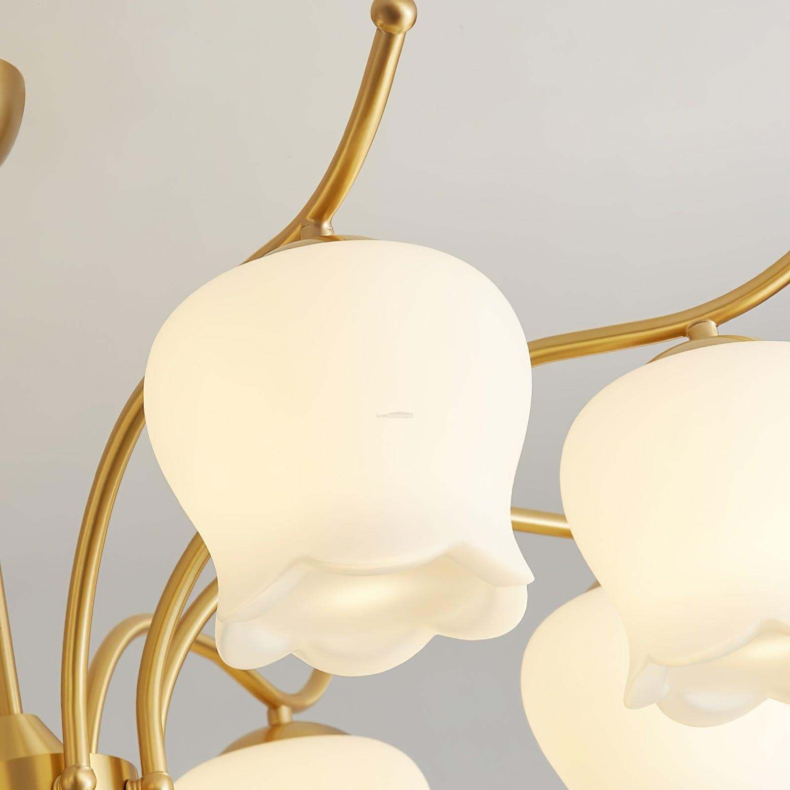 Tulip Brass Chandelier with 3/6/8 heads-Sylvia Space