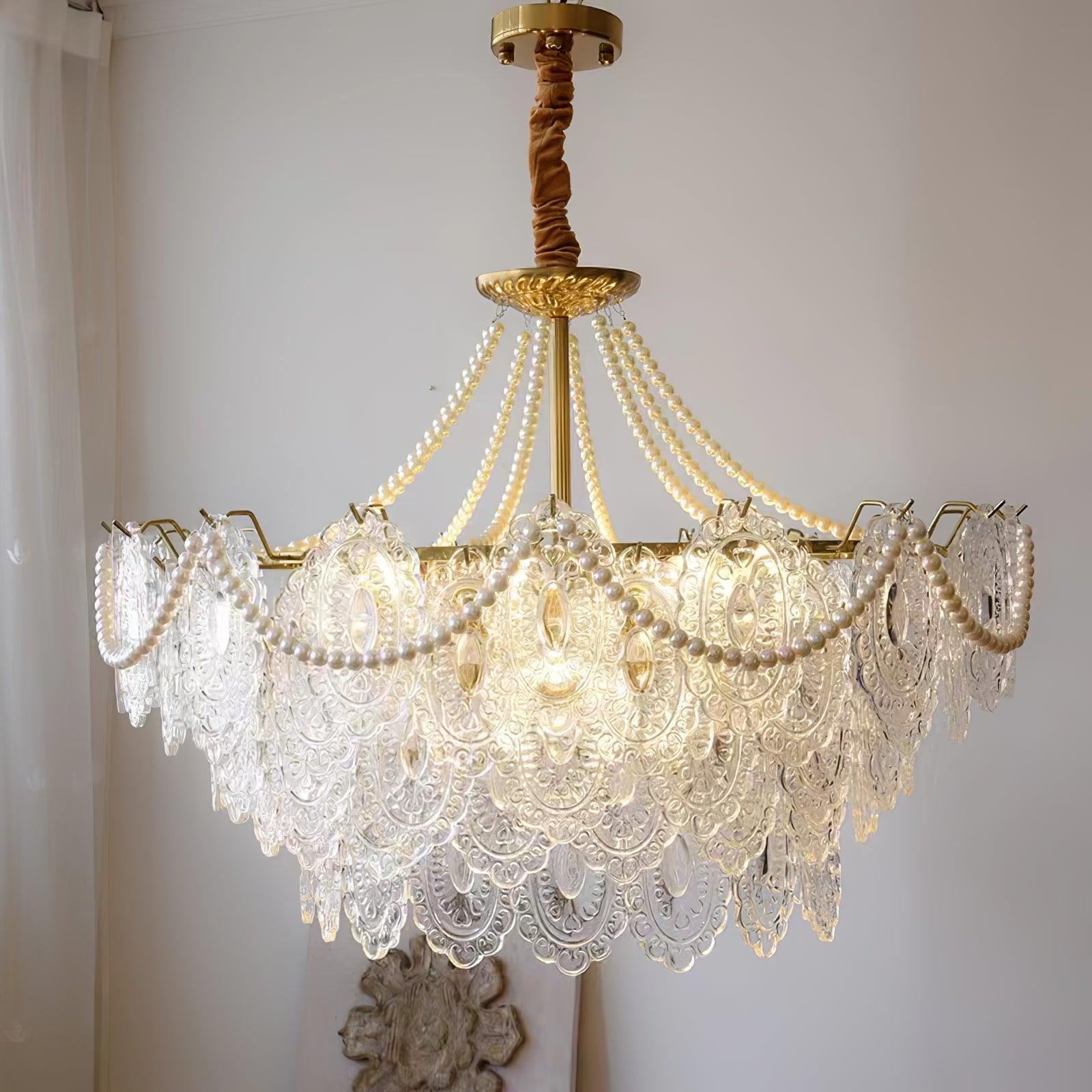 Pearls Glass Chandelier Φ 19.7″~31.5''-Sylvia Space