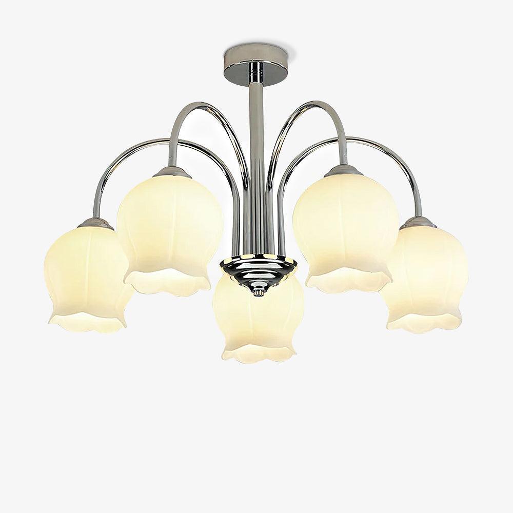 Floral Glass Chandelier with 5/6/8 heads-Sylvia Space