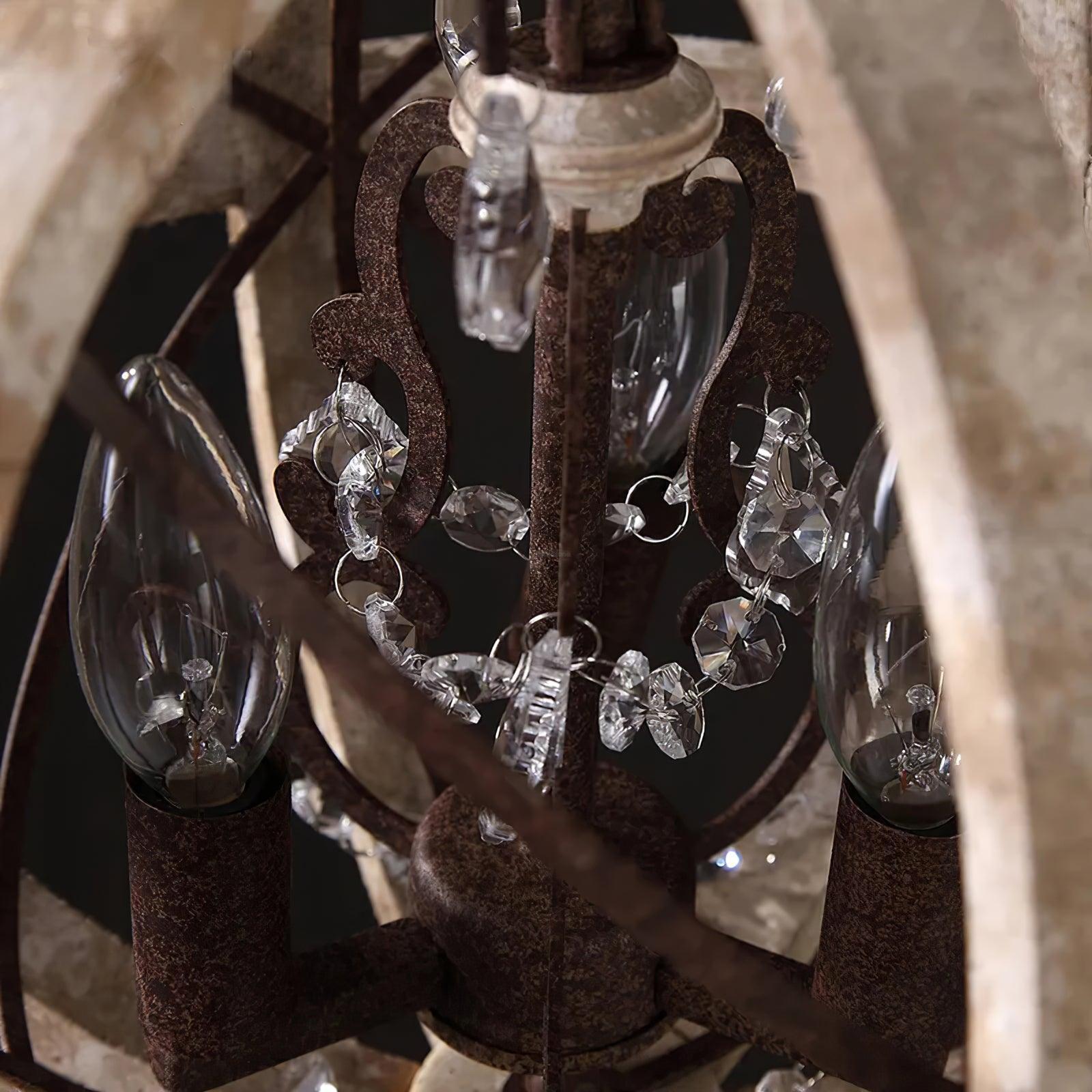 Retro Globe Weathered Chandelier Φ 11.8″-Sylvia Space