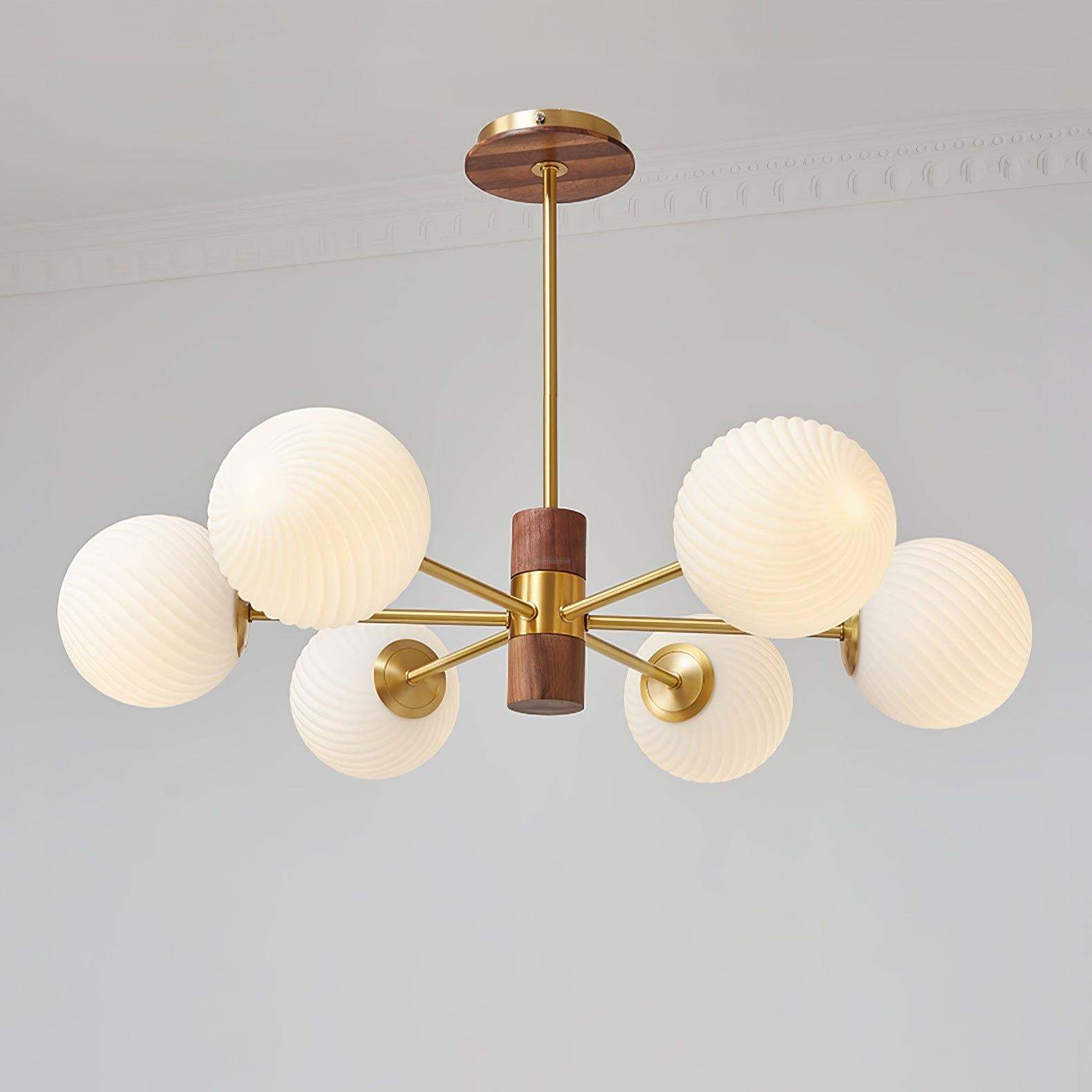 Ribbed Babble Glass Chandelier with 6/9 heads-Sylvia Space