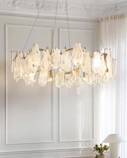 Mahina Cloud Round/Linear Chandelier-Sylvia Space