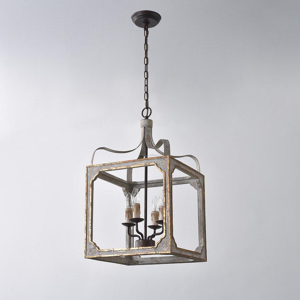Boho Rustic Cube Chandelier  Φ 14.2″-Sylvia Space