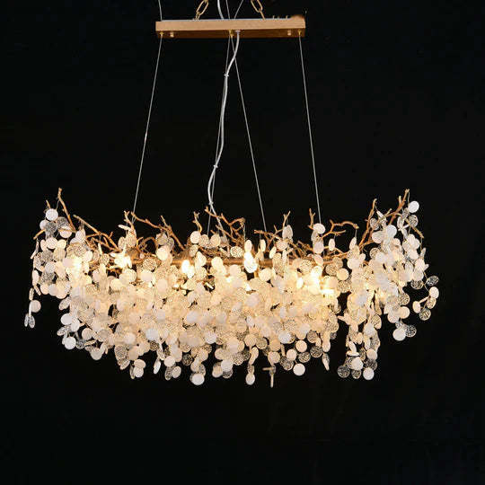Hedda Linear Crystal Branch Chandelier For Kitchen Table-Sylvia Space