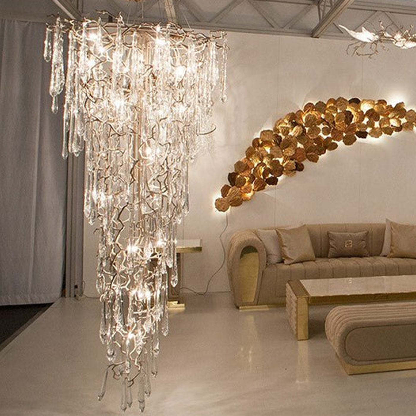 Round Foyer Droplet Chandelier-Sylvia Space