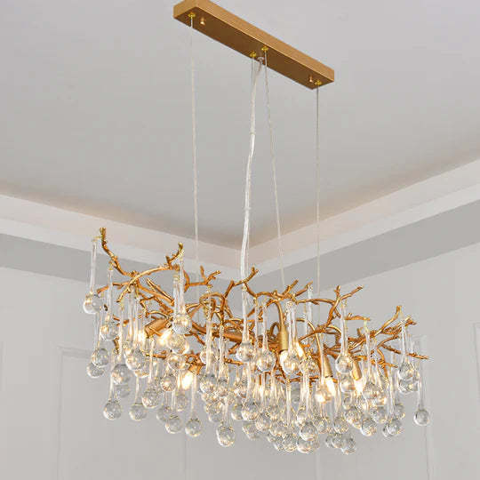 Lydia Crystal Raindrop Branch Chandelier,  Modern Chandelier Bedroom-Sylvia Space