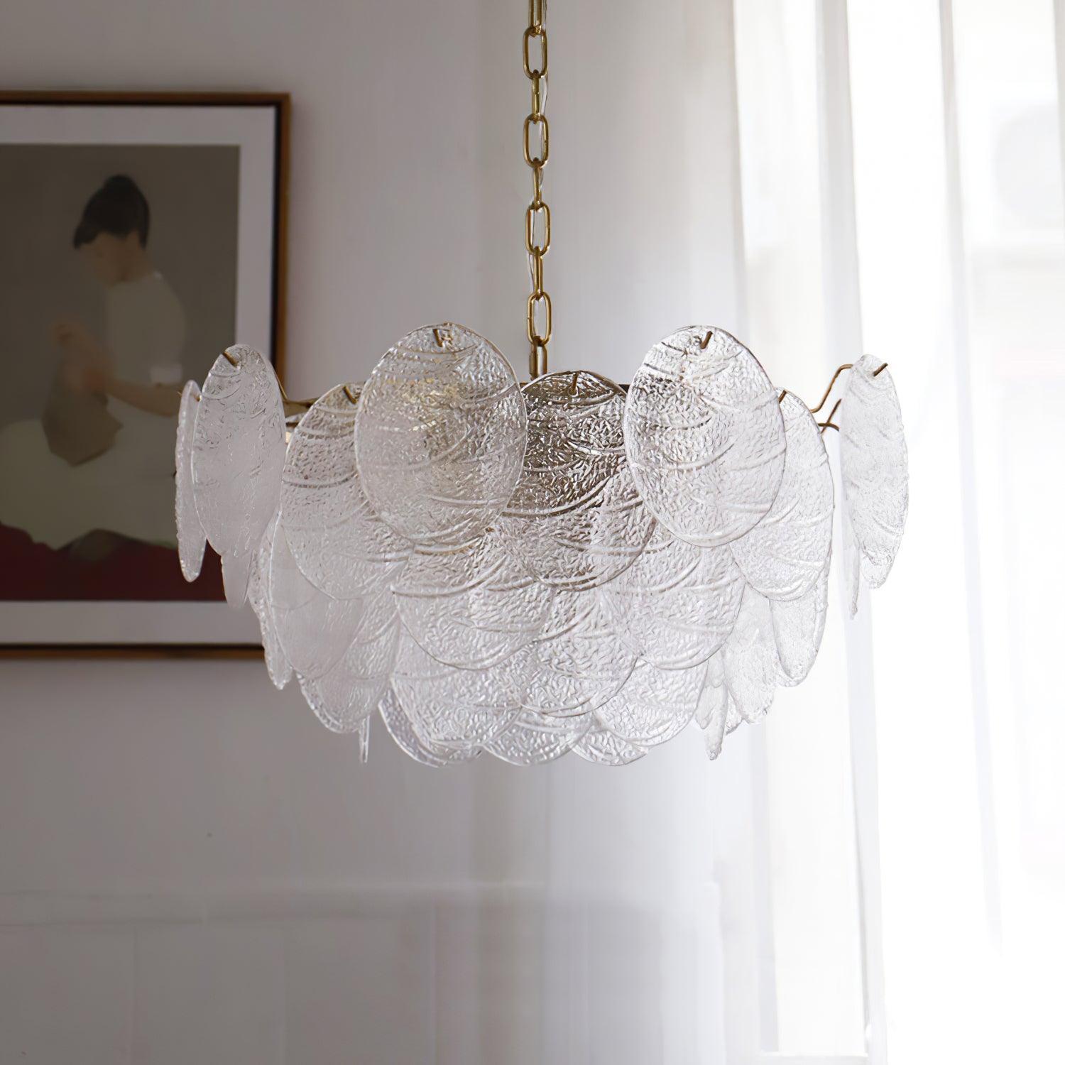 Glass Disc Chandelier with 4/6/9/12 heads-Sylvia Space