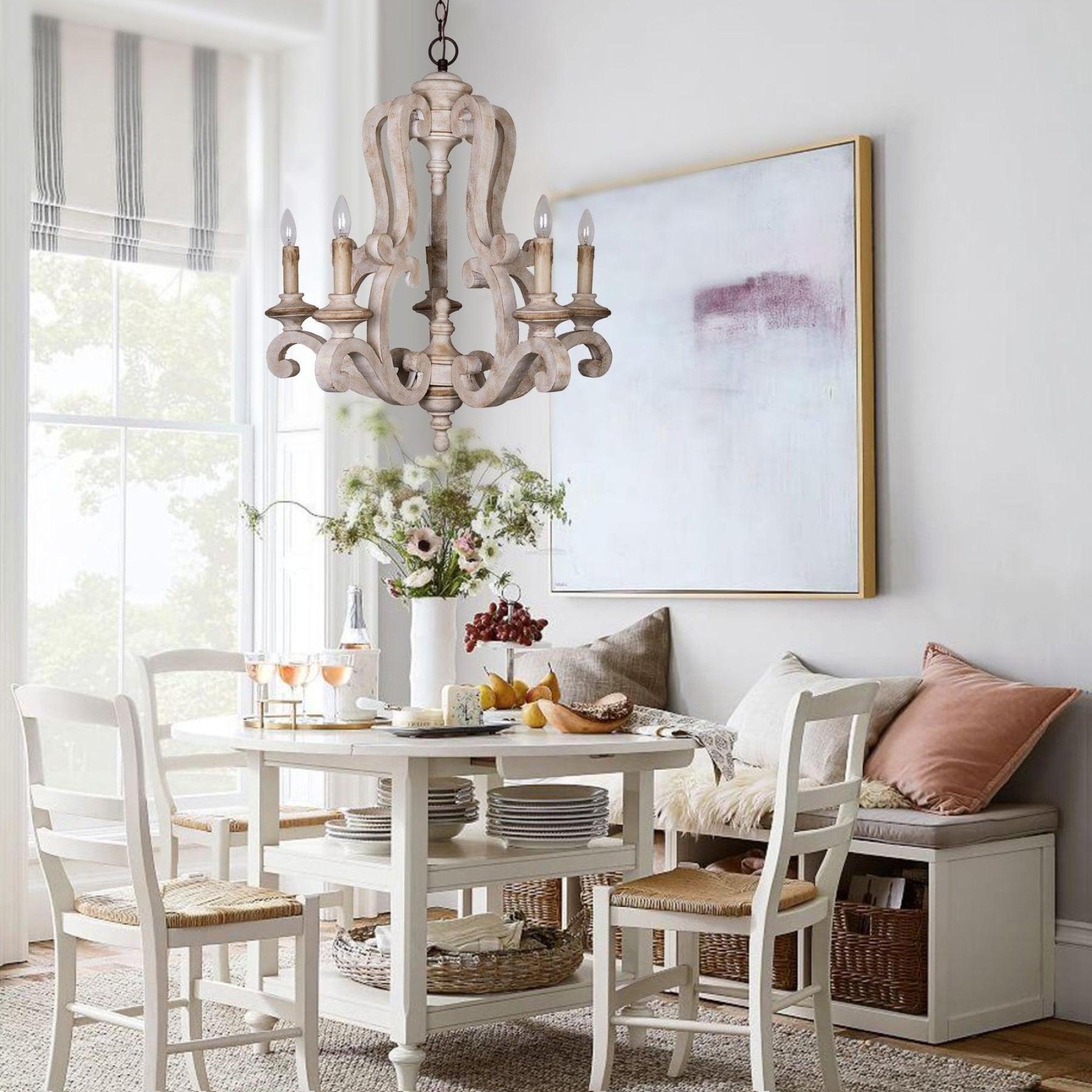 Parrotuncle Wooden Candle Chandelier Φ 23.6″-Sylvia Space