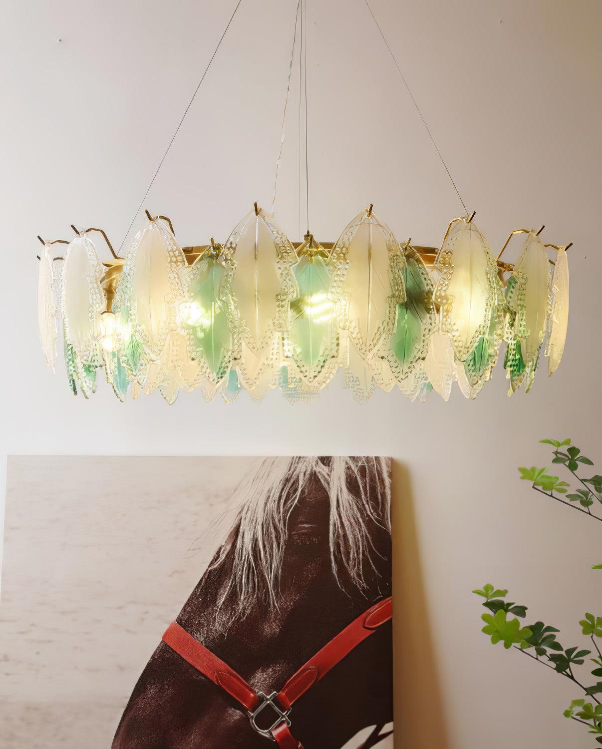 Maple Leaf Type Glass Chandelier-Sylvia Space