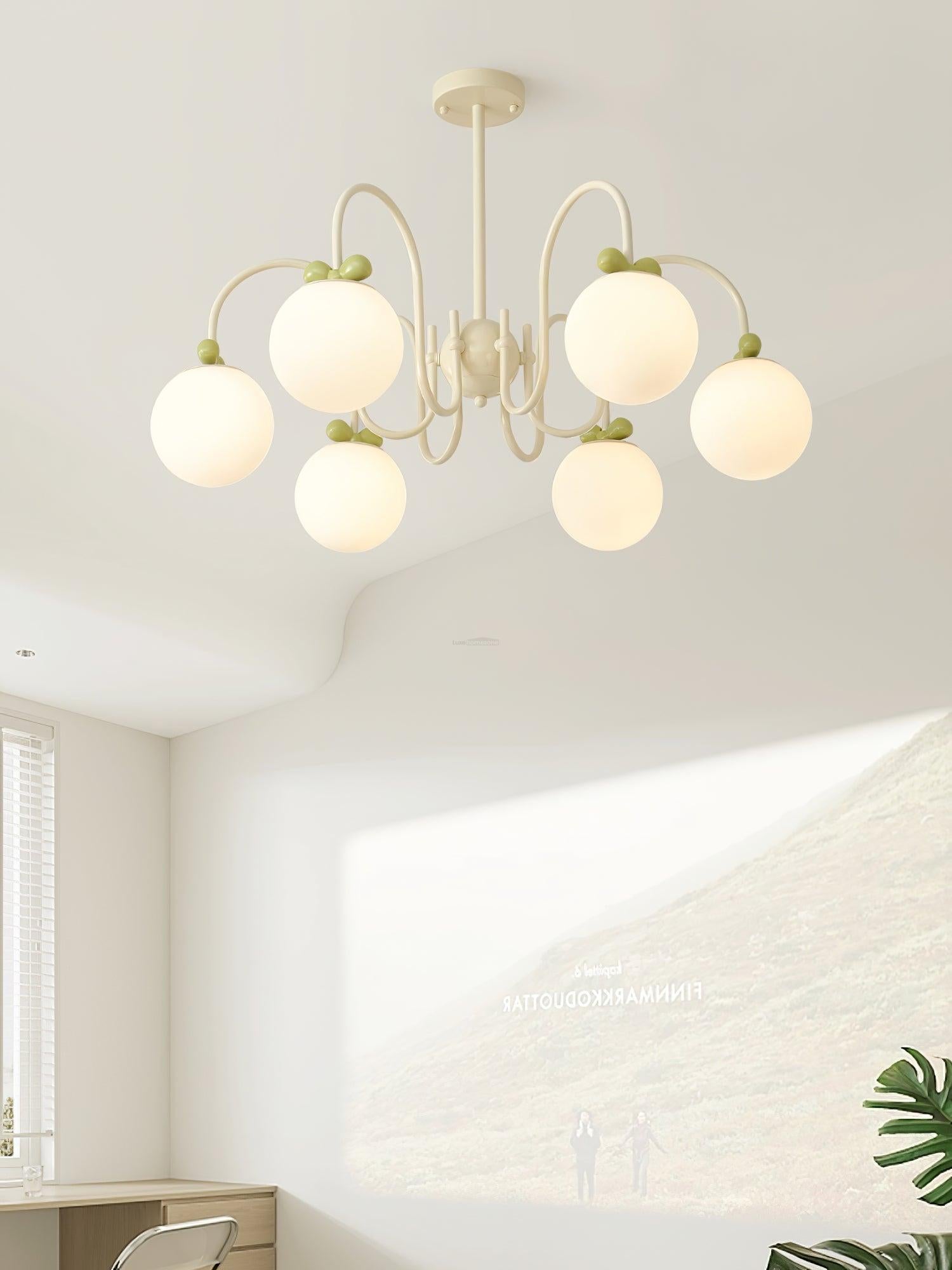 Cream Cherry Chandelier with 4/5/6/8 heads-Sylvia Space