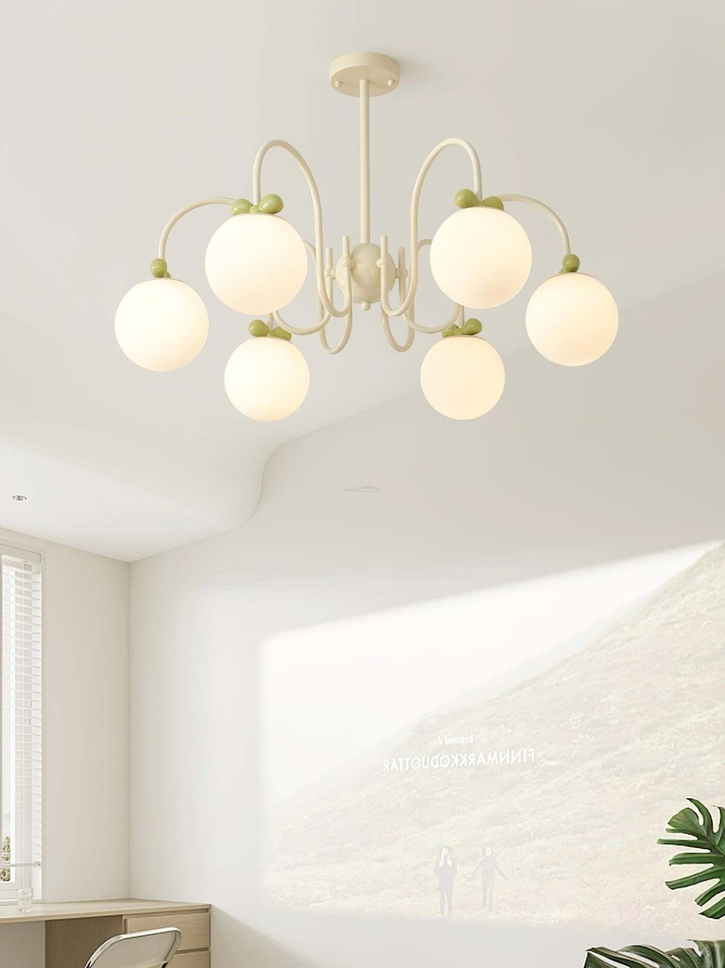 Cream Cherry Chandelier with 4/5/6/8 heads-Sylvia Space