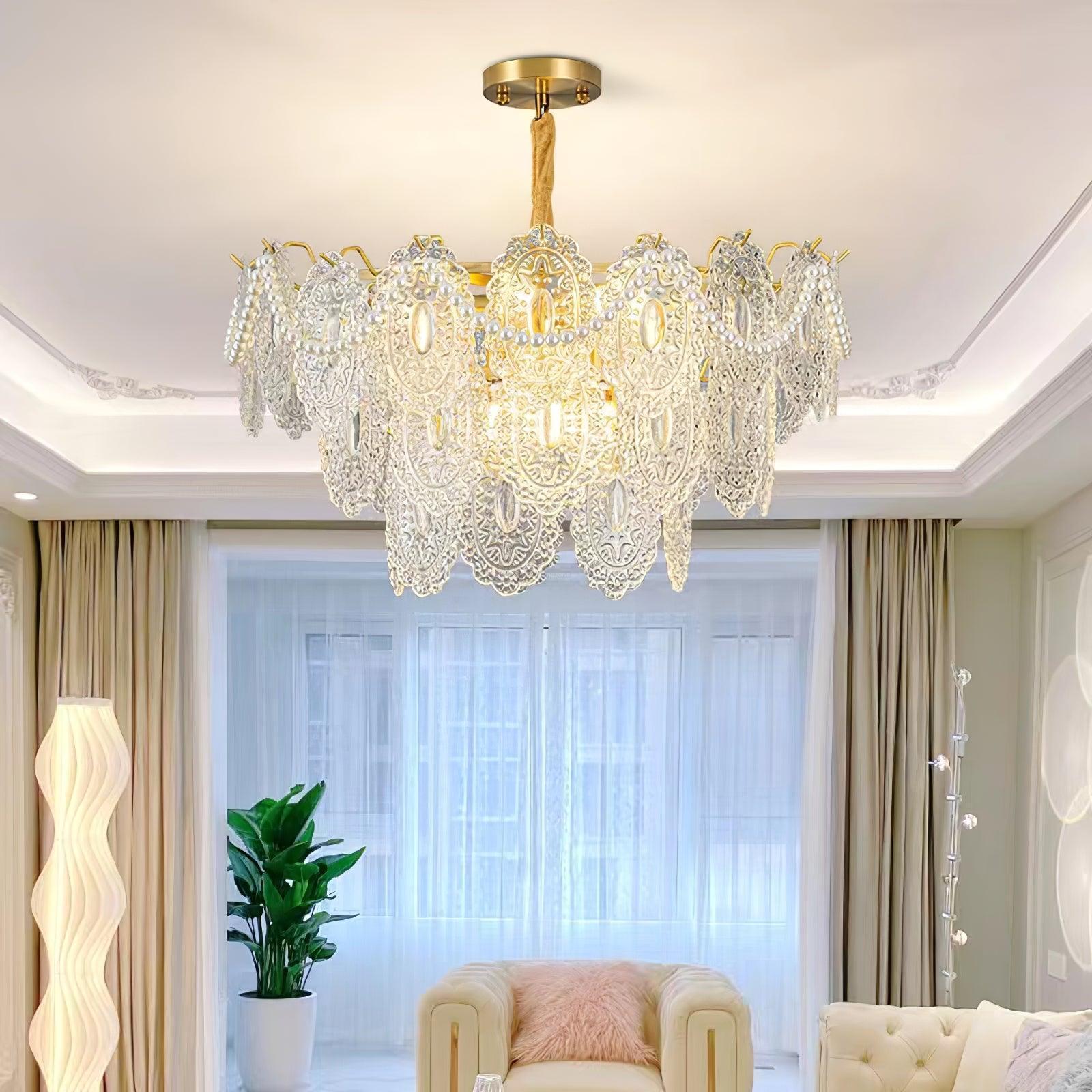 Wave Pearl Style Chandelier-Sylvia Space