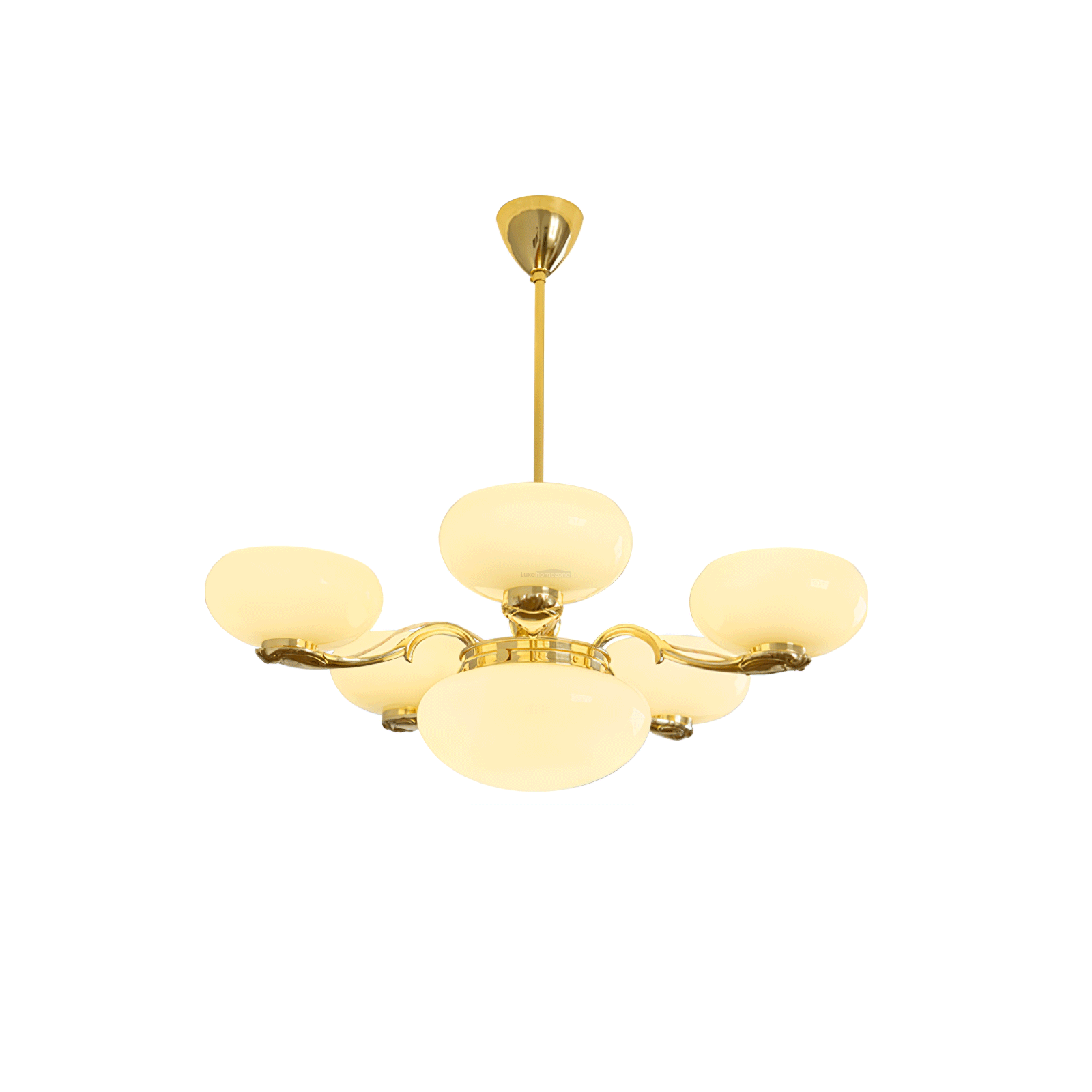 Brass Radiance Orb Chandelier with 3+1/5+1 heads-Sylvia Space