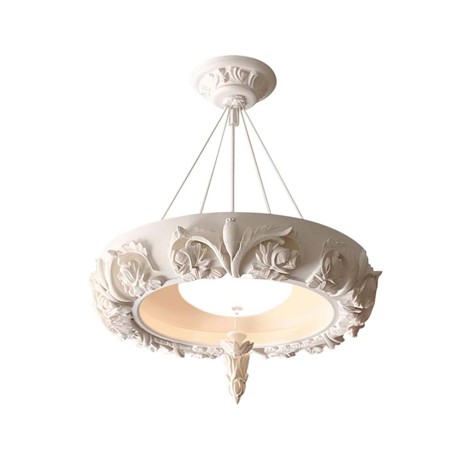 Artistic Carved Plaster Chandelier ∅ 23.6″~∅ 31.5″-Sylvia Space