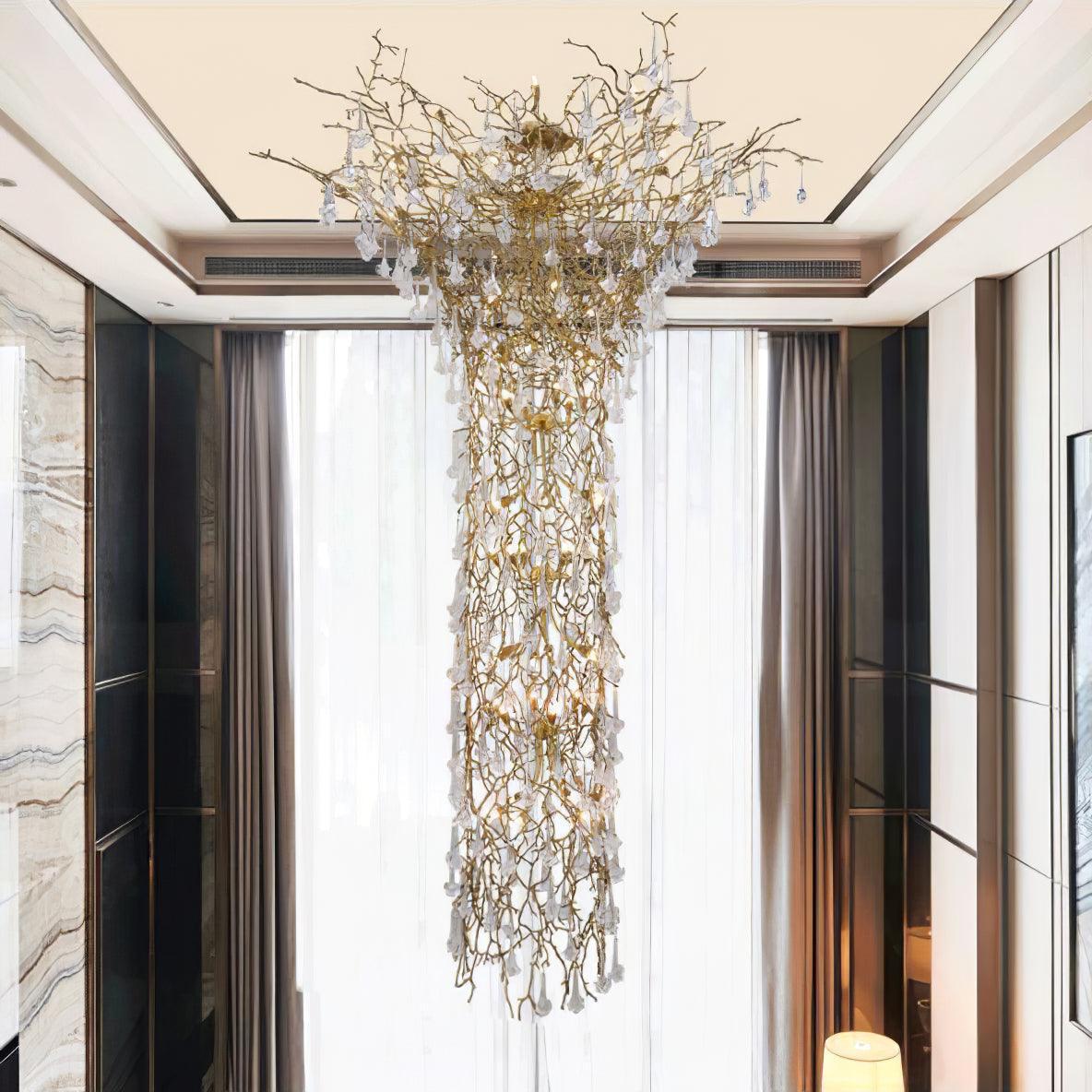 Tree Branch Staircase Chandelier ∅ 59″-Sylvia Space